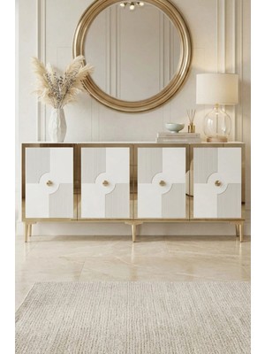 Ceneyra KA1811BG Pega Konsol Beyaz-Gold 180CM