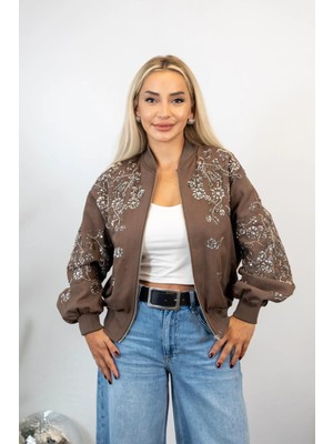 Muna Boutique Taş Işlemeli Bej Ceket