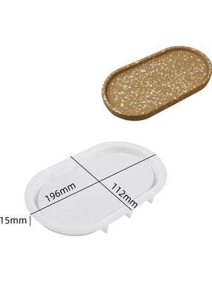 Silabor Oval Tabak Silikon Kalıp | Alçı ve Çimento Döküm Kalıbı | 1. Kalite | Kolay Çıkarma | 1 Adet 196MM 112MM
