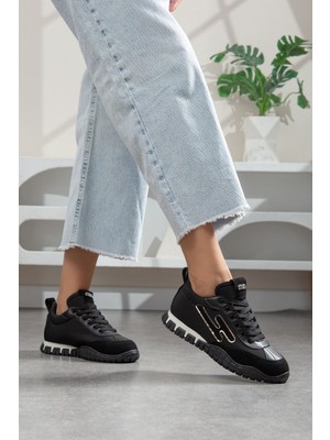 Valenza Paraşüt Ortopedik Sneaker Yürüyüş Ayakkabısı Siyah