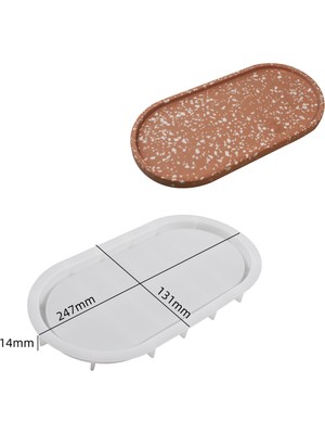 Silabor Oval Tabak Silikon Kalıp | Alçı ve Çimento Döküm Kalıbı | 1. Kalite | Kolay Çıkarma | 1 Adet 247MM 131MM