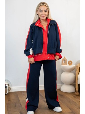 Muna Boutique Lacivert Kırmızı Eşofman Takım
