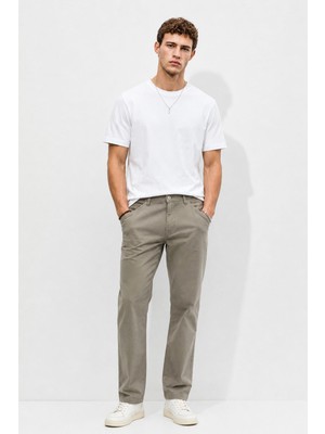Vena Erkek Richard Slim Fit 5 Cep Gabardin Pantolon %100 Pamuk-Stone