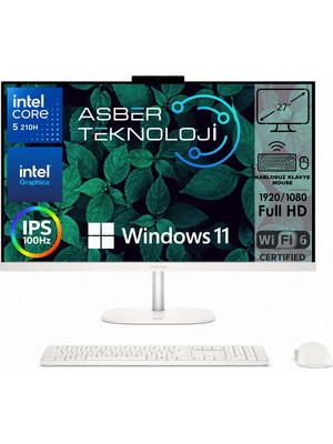 Hp Omnistudio 27-CU0009NT Intel Core 5 210H 64GB Ram 512GB SSD Windows 11 Pro 27" Fhd All In One Bilgisayar D62C1EA Asbertech