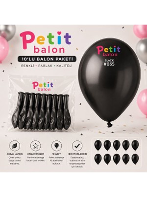 Gemar 10'lu Metalik Siyah Balon