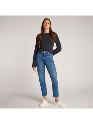 Calvin Klein Mom Kadın Lacivert Jean