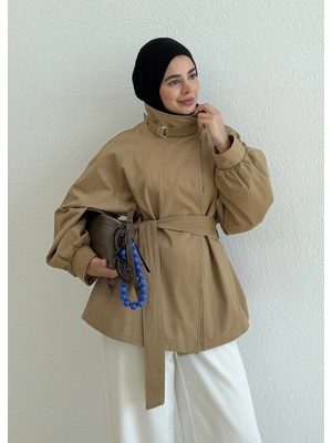 Moda Aksa 7757 WİA KŞKLI DİK YAKA CEKET CAMEL