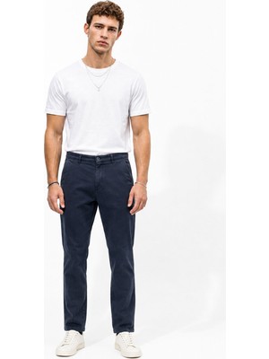 Vena Erkek Jake Beli Lastikli Parça Boya Lyocell Chino Pantolon-Lacivert