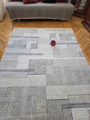 Evoris Gri Bambu Yumuşak Sık Dokuma Özel Kesim Salon Koridor Oturma Odası Halısı