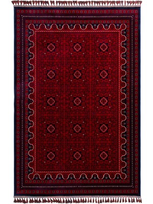 Evoris Otantik Bambu Ince Premium Kaymaz Taban Yumuşak Kolay Temizlenen Etnik Afgan Salon Koridor Halısı