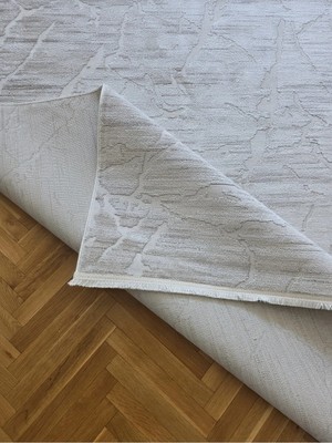 Evoris Krem Bej Bambu Akrilik Yumuşak Modern Özel Kesim Salon Koridor Oturma Odası Mutfak Halısı