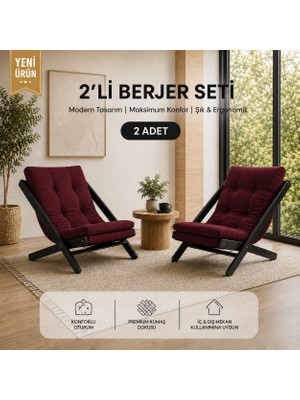 Evdera Mobilya 2li Dinlenme Koltuğu Berjer Balkon Koltuğu Bahçe Kotuğu Tv Sandalyesi