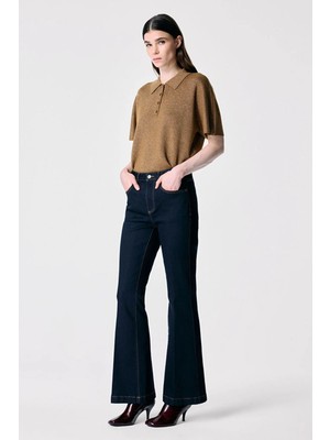 adL Ispanyol Paça Denim Pantolon Lacivert 15345901001