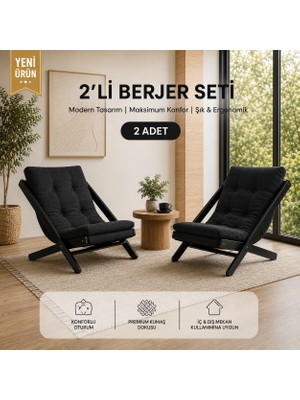 Evdera Mobilya 2li Dinlenme Koltuğu Berjer Balkon Koltuğu Bahçe Kotuğu Tv Sandalyesi