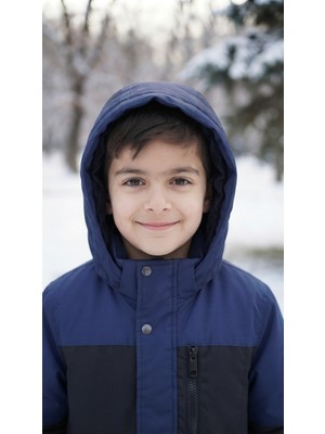 Pique ROCKET ÇOCUK MONT Çıkabilir Kapüşonlu Baskı Detaylı Çocuk SoftShell Mont