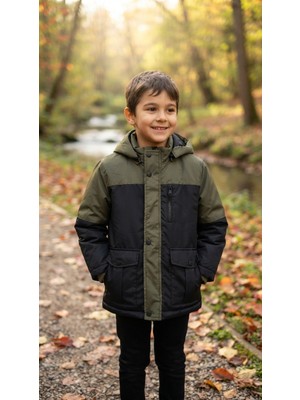 Pique ROCKET ÇOCUK MONT Çıkabilir Kapüşonlu Baskı Detaylı Çocuk SoftShell Mont