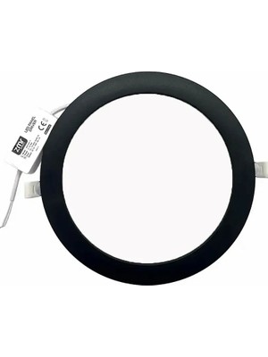ZMR 18W Siyah Kasa Sıvaaltı Yuvarlak Panel LED Armatür 6500K Beyaz 1530 Lm