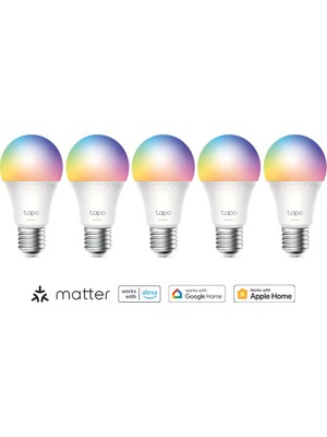 Tp-Link Tapo L535E (5-Pack) Çok Renkli Akıllı Wi-Fi LED Ampul