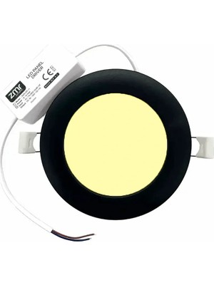 ZMR 6W Siyah Kasa Sıvaaltı Yuvarlak Panel LED Armatür 3000K Günışığı 510 Lm