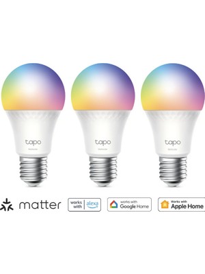 Tp-Link Tapo L535E (3-Pack) Çok Renkli Akıllı Wi-Fi LED Ampul