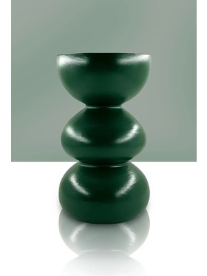 St. Morritz Seramik Vazo - Dekoratif Ev Aksesuarı - Yeşil - 29CM * 17CM