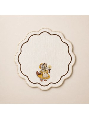 St. Morritz Vintage Kedi Nakışlı 30X30 Premium Duck Kumaş Peçete – Sıvı Itici | Dekoratif Masa & Sunum Peçetesi