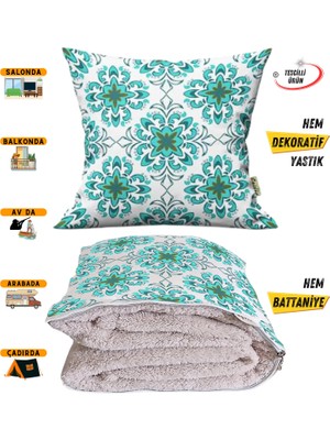 Caisya Home Modern Desenli Opsiyonel Battaniyeli Yastık 38 x 38 cm