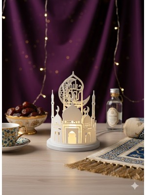 Piyatech Ramazan Ayına Özel Işıklı Cami Dekoru 8X12 cm – Led’li Masaüstü Ramazan Süsü