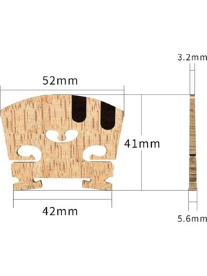 St. Morritz Aubert- De Luxe VBR-802 Model Abanoz Parçalı 4/4 Kelebek Ağacı Profesyonel Keman Köprüsü