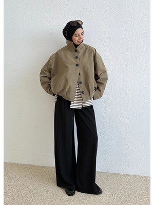 Moda Aksa 2103 Düğmeli Ceket Yeşil