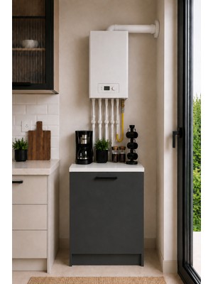 T Designo Bien Kombi Alt Dolabı – Kahve Köşesi - Çok Amaçlı Dolap - Erzak - Mutfak - Kiler Dolabı - 50 cm