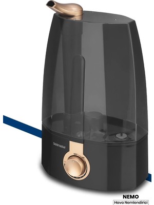 St. Morritz Nemo Siyah Ultrasonik Sessiz 3,7l Su Tankı 12 Saat Kesintisiz Buhar Veren Hava Nemlendirme Cihazı