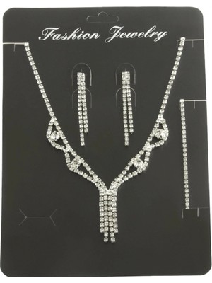 Marsilyan™- Sallantılı Taşlı Set Kolye