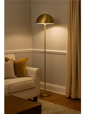 St. Morritz Modern Tasarım Mars Dekoratif Lambader Ayaklı Abajur Metal Eskitme Gold