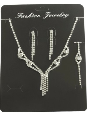 Marsilyan™- Sallantılı Taşlı Set Kolye