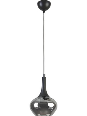 St. Morritz Nero Modern Tasarım Cafe Mutfak Salon Füme Camlı Tekli Avize