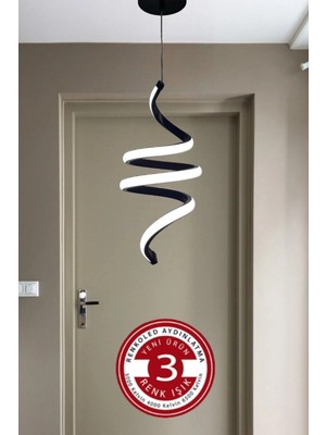 St. Morritz 3 Renk Işıklı Modern Sarkıt LED Avize Siyah Kasa Antre, Hol, Oda