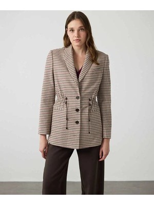 Miss İpekyol Ekose Desen Ayarlanabilir Bel Blazer IW6260106107023