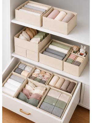 6'lı Çekmece Dolap Içi Düzenleyici Organizer Set Kutu