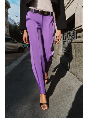 Allbucks Zara, Pensli Kemerli Düz Paça Kumaş Pantolon ABZRA00104