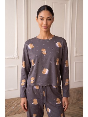 Hays Kadın Pamuklu Uzun Kollu Pijama Üstü