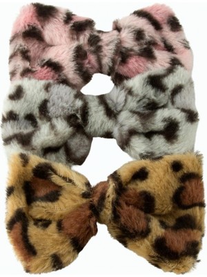 Marsilyan™- Leopar Desenli Fiyong Tüylü Otomatik Toka 14 cm