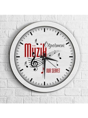 St. Morritz Kişiye Özel Mesleki Müzik Öğretmeni Ahşap Duvar Saati