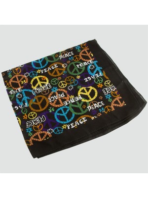 Zero Land Csmo-Tex Barış Desenli Bandana 50X50 Siyah