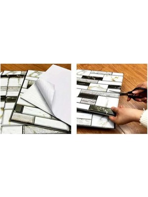 Asa Store 3D Mermer Görünümlü Kendinden Yapışkanlı Duvar Sticker