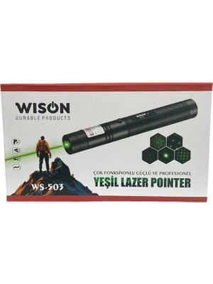 Asa Store Wison WS-503 100MW Desen Başlıklı Şarjlı Yeşil Lazer Pointer