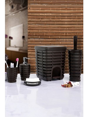 St. Morritz Palm 5'li Banyo Seti - Kahverengi