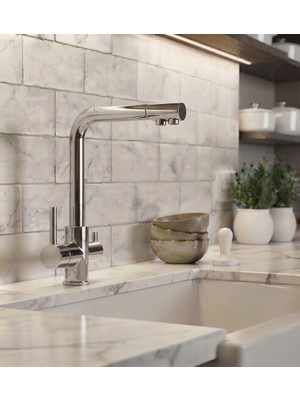 Titanium Design L Model Arıtmalı Eviye Bataryası
