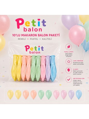 Kalisan 10'lu Macaron Renkli Balon (A Kalite)