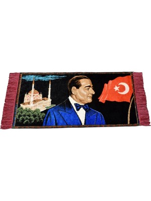 Kilim Antik Merhum Adnan Menderes Tasvirli Portre Duvar Halısı 1823 - Yeni - Çok Renkli